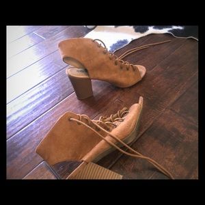 Camel faux suede sandal